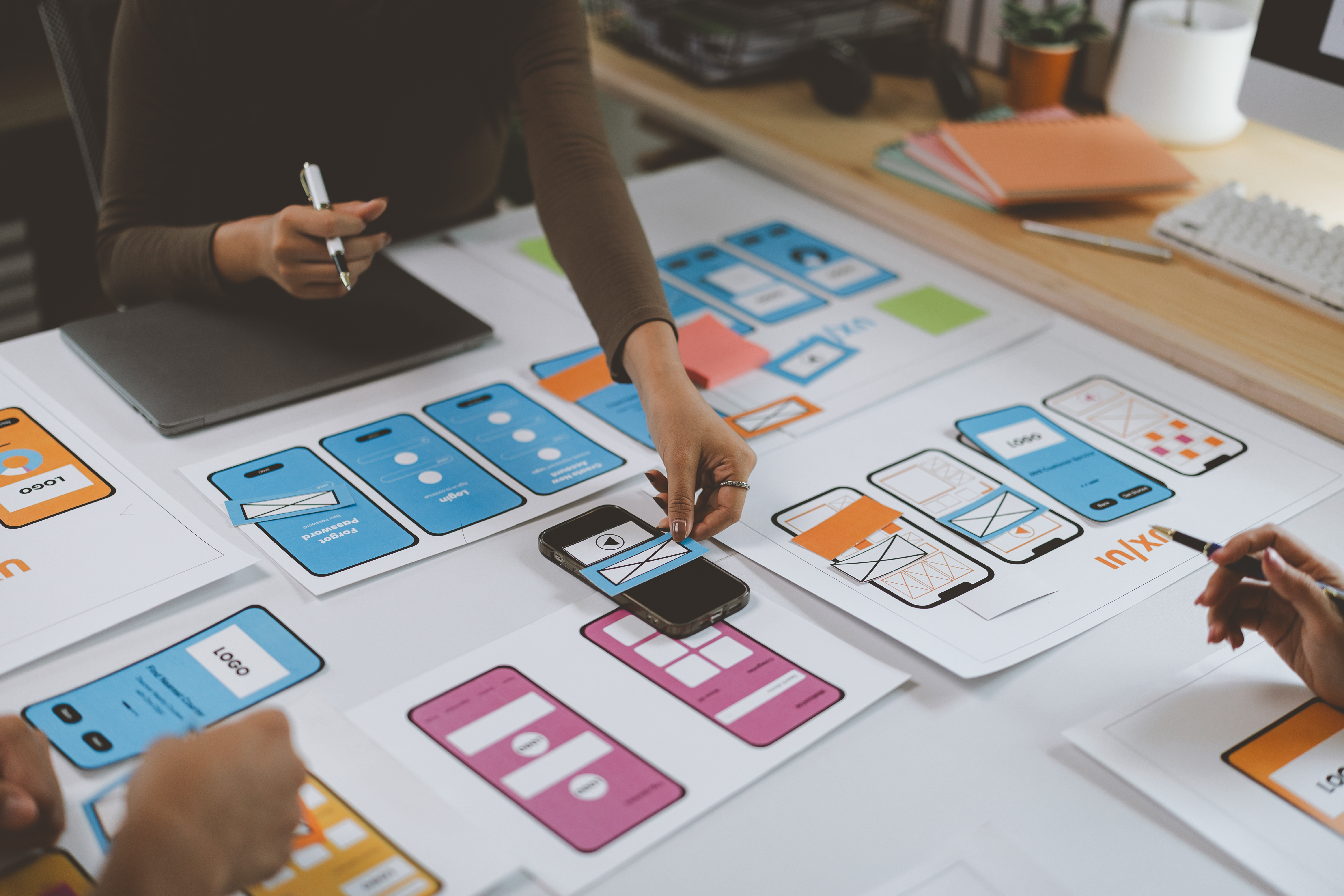 Web designers working on user interface and UX design
